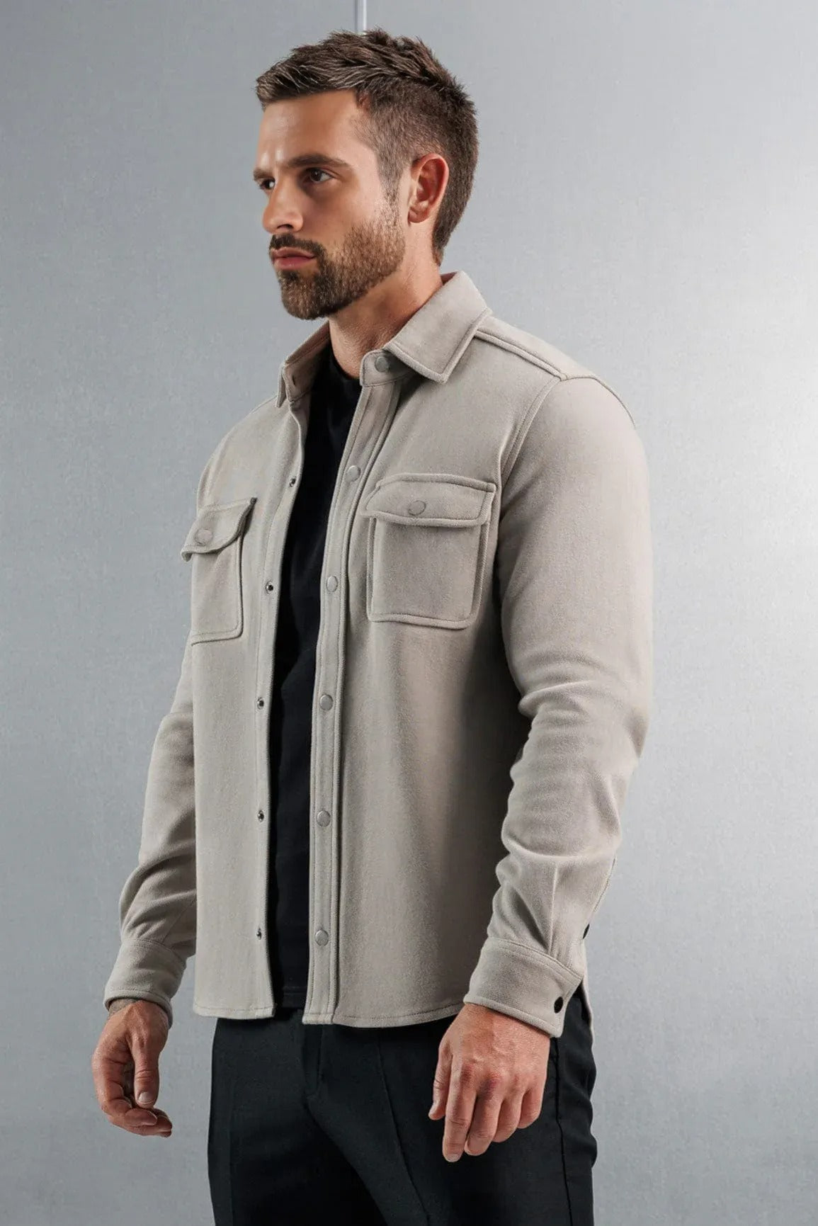 BASSI OVERSHIRT – LIGHT GREY