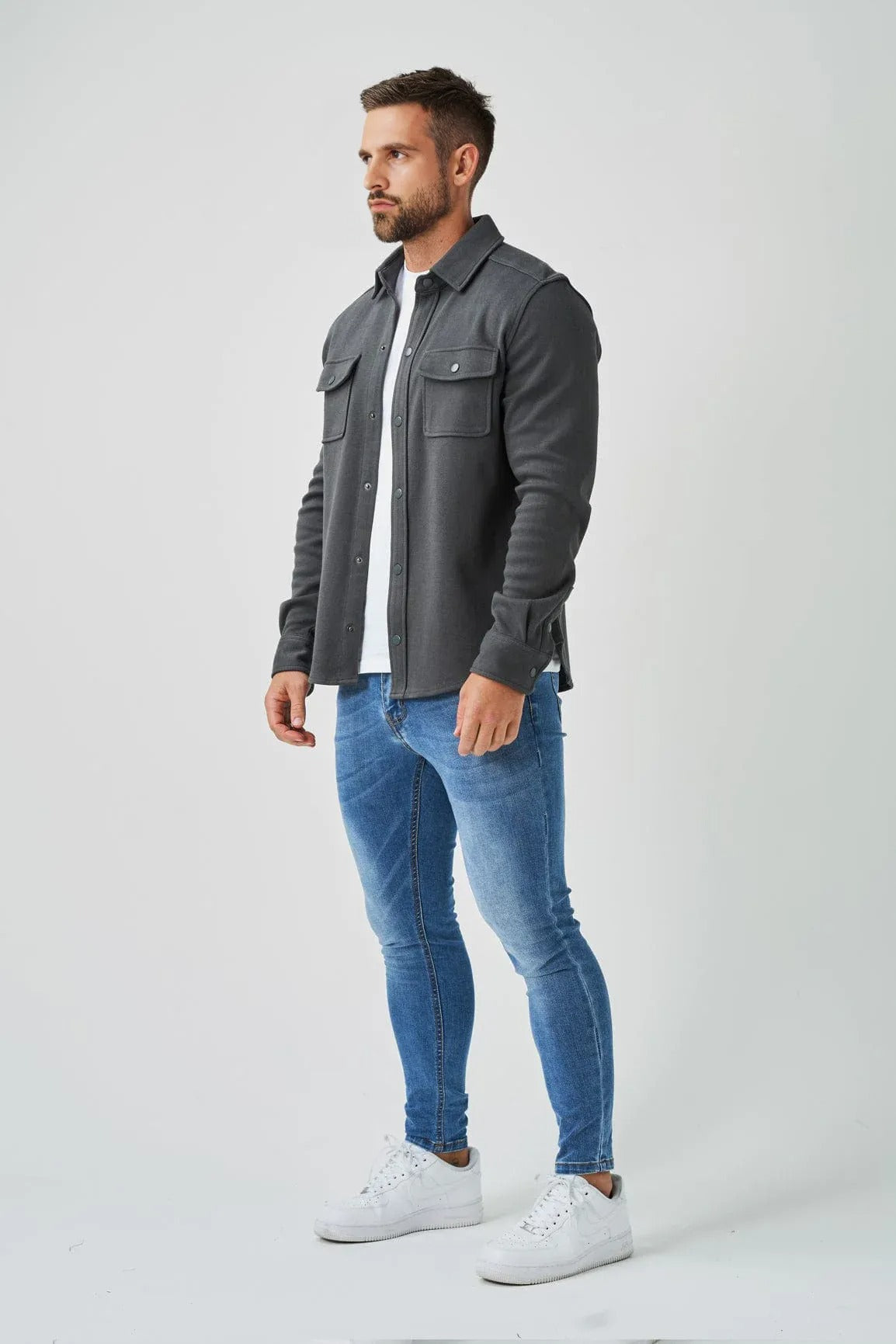 BASSI OVERSHIRT – DARK GREY